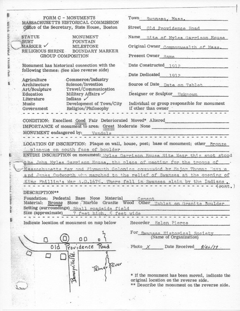 The Myles Garrison Marker