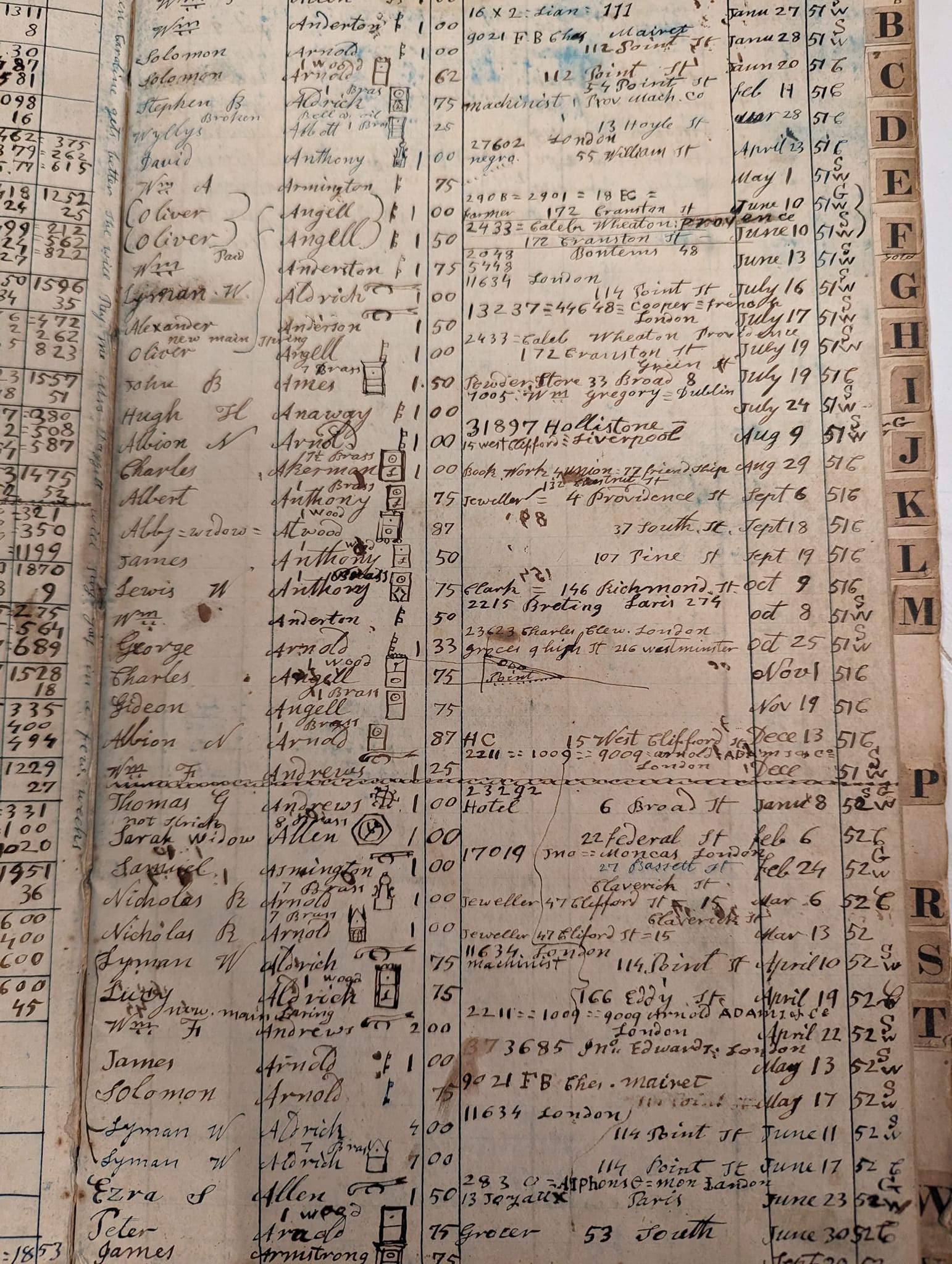 Page from Repair Ledger