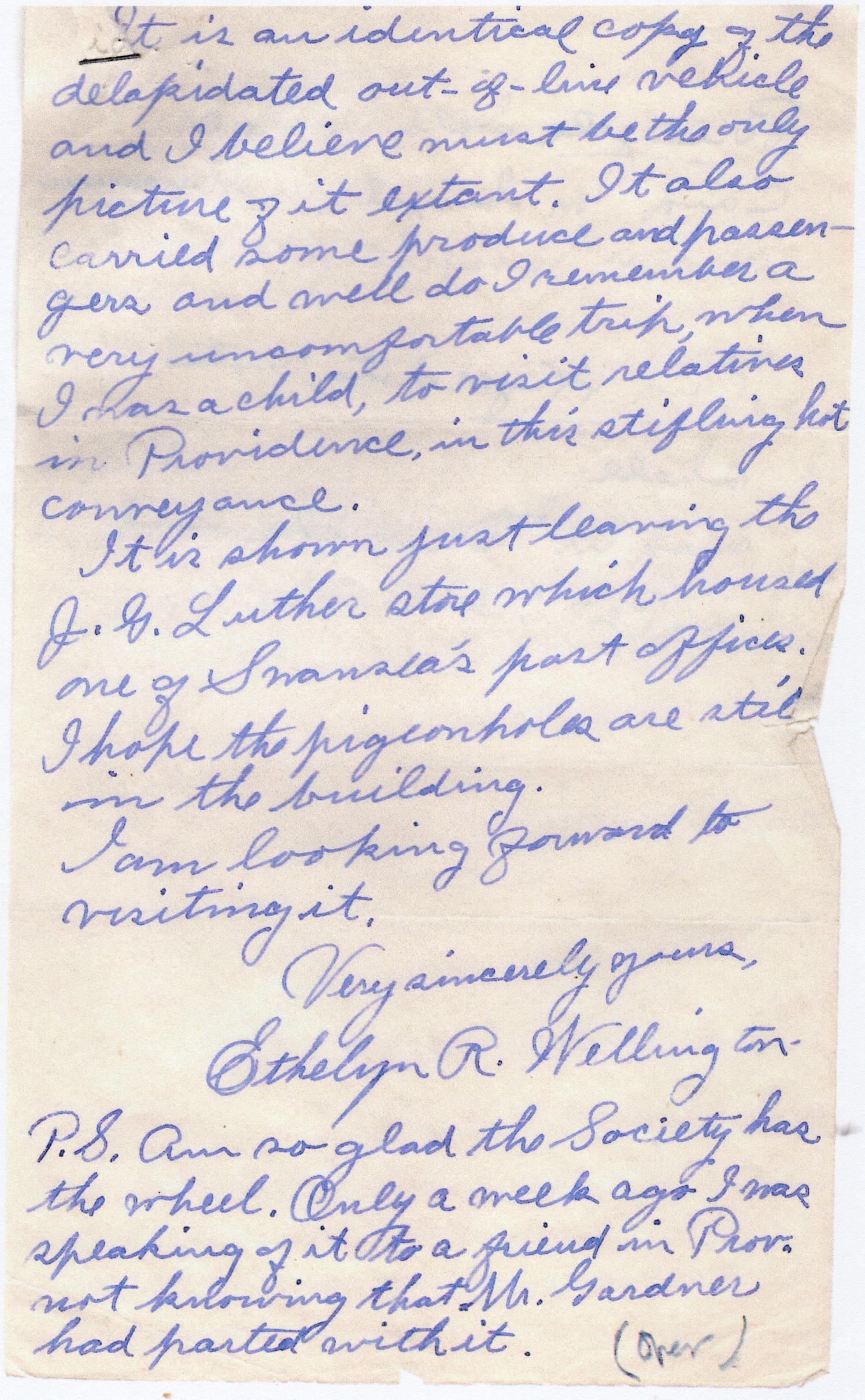 Letter to Marion Reiley about a bicycle