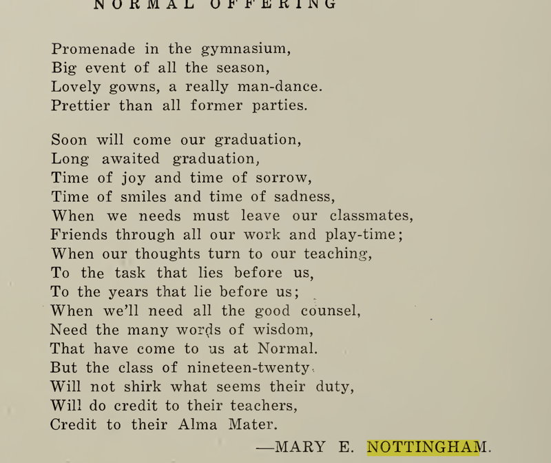 Mary Elizabeth Nottingham yearbook