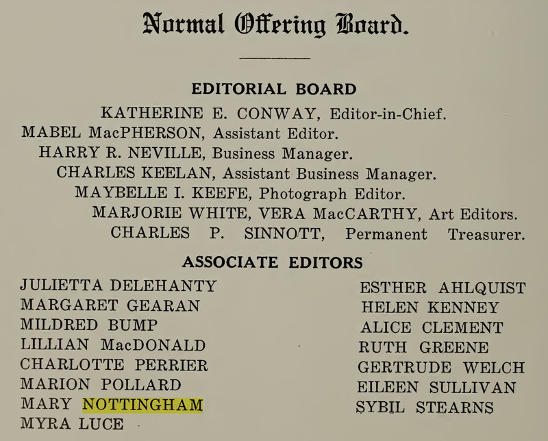 Mary Elizabeth Nottingham yearbook