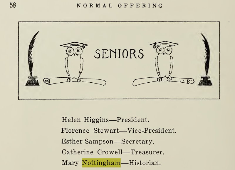 Mary Elizabeth Nottingham yearbook