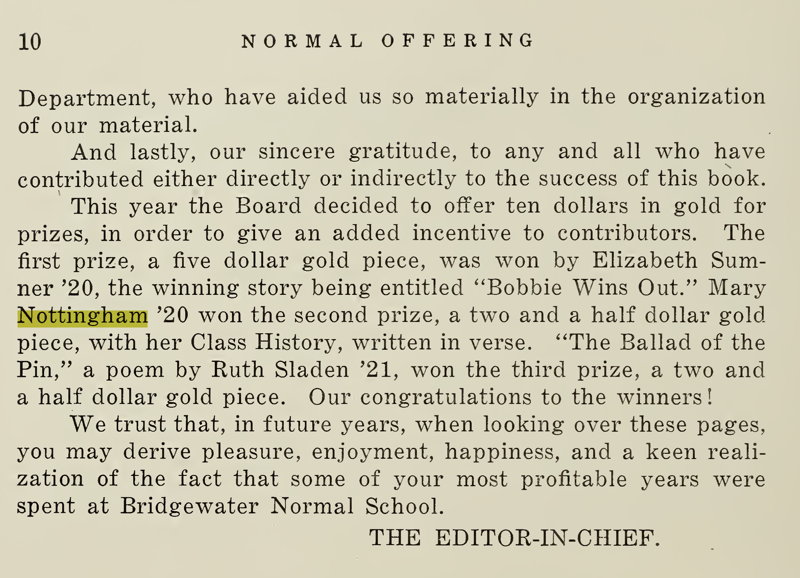 Mary Elizabeth Nottingham yearbook